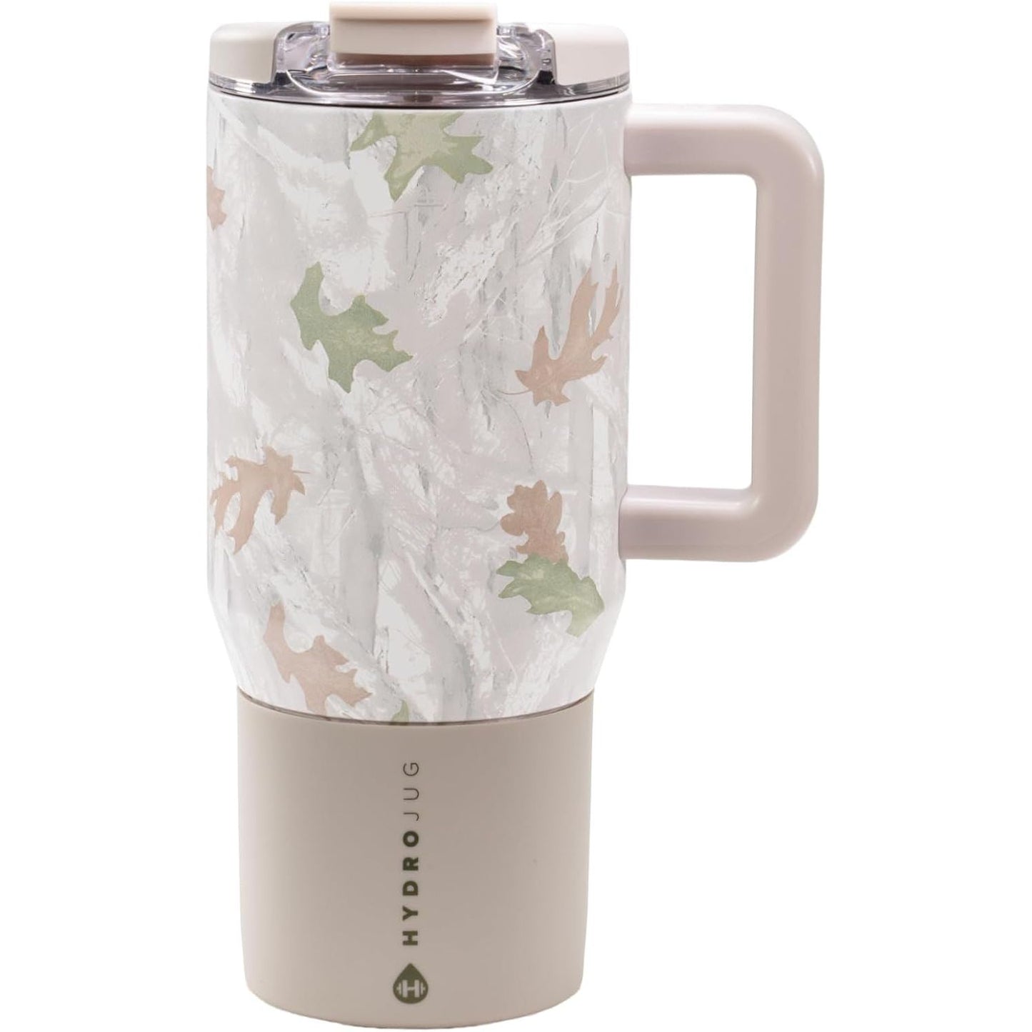 HydroJug Coffee Traveler 20 oz - Leak-Resistant, Ceramic-Lined Insulated Travel Coffee Mug for Hot or Cold Drinks with Flip Lid & Handle, Dishwasher Safe Coffee Tumbler, Brown Leopard