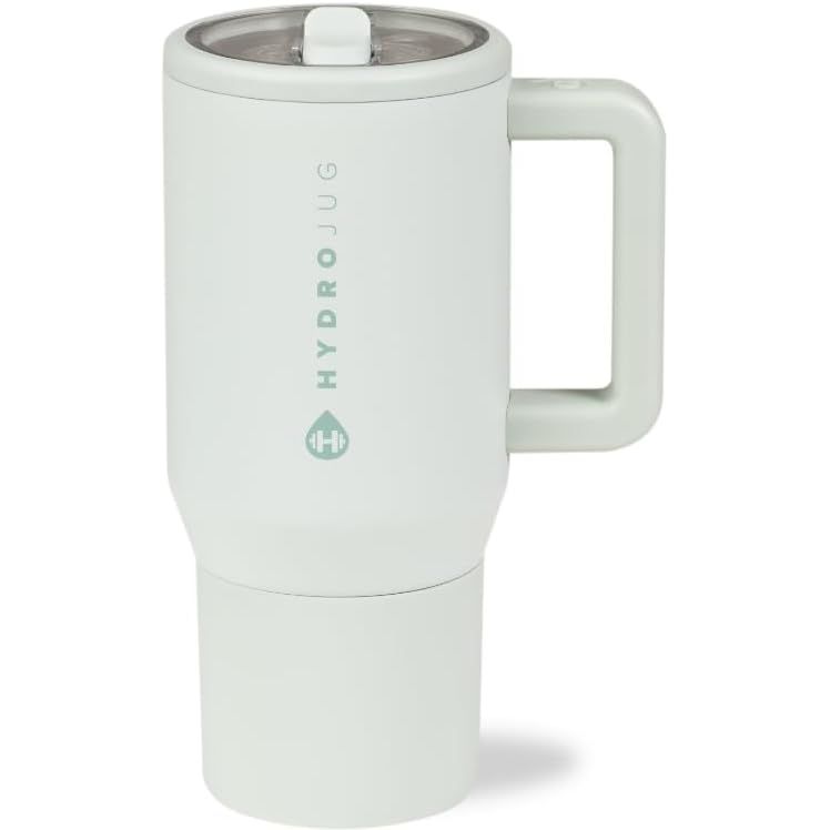 HydroJug Traveler - 20 oz Water Bottle with Handle & Flip Straw - Fits in Cup Holder, Leak Resistant Tumbler-Reusable Insulated Stainless Steel & Rubber Base - Gifts for Women & Men, Wildrose