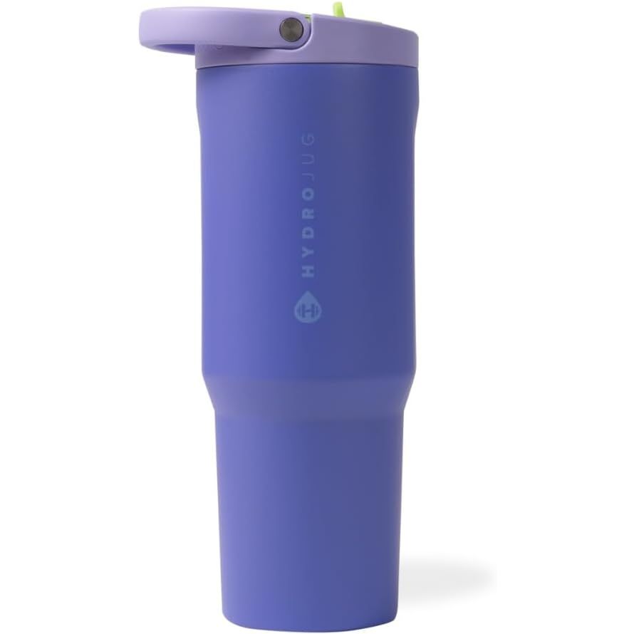 HydroJug Sport - Stainless Steel Tumbler with Straw, Vacuum Insulated, 32oz Leakproof Water Bottle, Ergonomic Design, Reusable, Dishwasher Safe, Rubber Base, Durable for Gym or Outdoors, Pink Sand