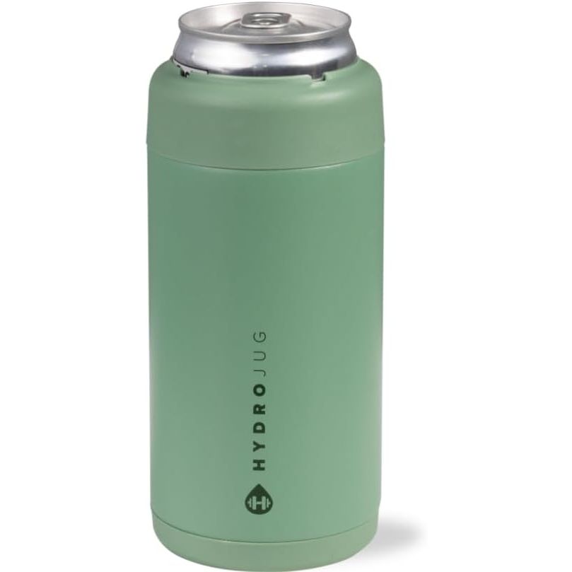 HydroJug Slim Can Cooler - 2-in-1 Insulated Can Cooler Cup - Stainless Steel Slim Can Holder with Non-Slip Rubber Base - Screw-Top Lid - Dishwasher Safe - 12oz, Rodeo