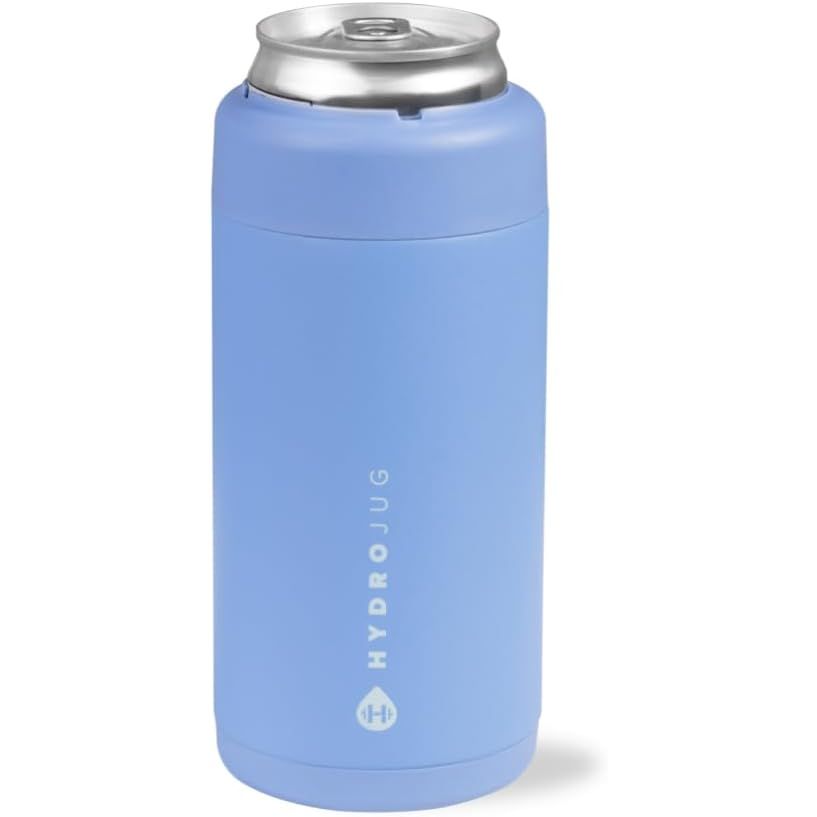 HydroJug Slim Can Cooler - 2-in-1 Insulated Can Cooler Cup - Stainless Steel Slim Can Holder with Non-Slip Rubber Base - Screw-Top Lid - Dishwasher Safe - 12oz, Rodeo