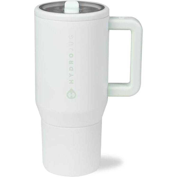 HydroJug Traveler - 20 oz Water Bottle with Handle & Flip Straw - Fits in Cup Holder, Leak Resistant Tumbler-Reusable Insulated Stainless Steel & Rubber Base - Gifts for Women & Men, Wildrose
