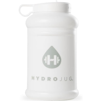 HydroJug Half Gallon Water Bottle 73oz - Refillable, Reusable Jug With Carry Handle - Leakproof Guarantee - Great For On-The-Go Hydration - Dishwasher Safe, BPA Free, White (Pro Jug V2)