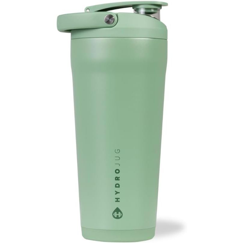 HydroJug 24 oz New Stainless Steel Shaker – Insulated, Leakproof, BPA-Free with Silent Mixing Grate – No Clumps, No Noise – Premium Shaker for Fitness, Sports & Everyday Use, Black Leopard