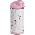 HydroJug Ease2o 14oz Kids Insulated Stainless Steel Water Bottle, Dual Straw & Chug Lid, Leak-Resistant Locking Lid, Vented Cap, Cup Holder Friendly, BPA-Free – Ballerina