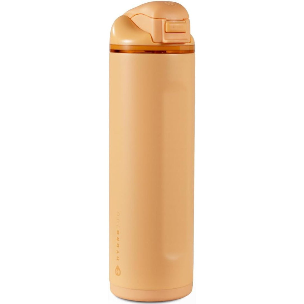 HydroJug Ease2o Water Bottle with Straw & Chug Lid, Stainless Steel, Vented Cap to Help Reduce Pressure, Water-Level Window, Cup Holder Friendly, Non-Slip Base – 32oz, Brown Leopard