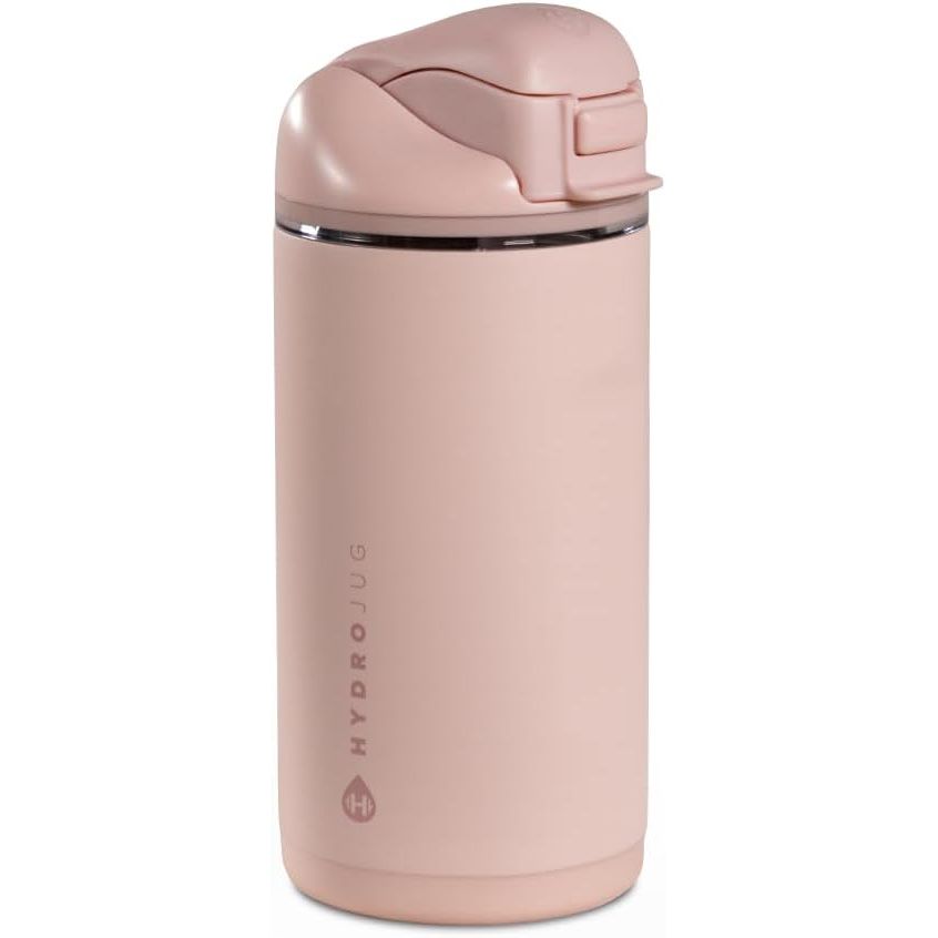 HydroJug Ease2o 14oz Kids Insulated Stainless Steel Water Bottle, Dual Straw & Chug Lid, Leak-Resistant Locking Lid, Vented Cap, Cup Holder Friendly, BPA-Free – Ballerina