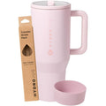 HydroJug Pink Sand - 40oz Traveler + Replacement Straws + Boot Bundle