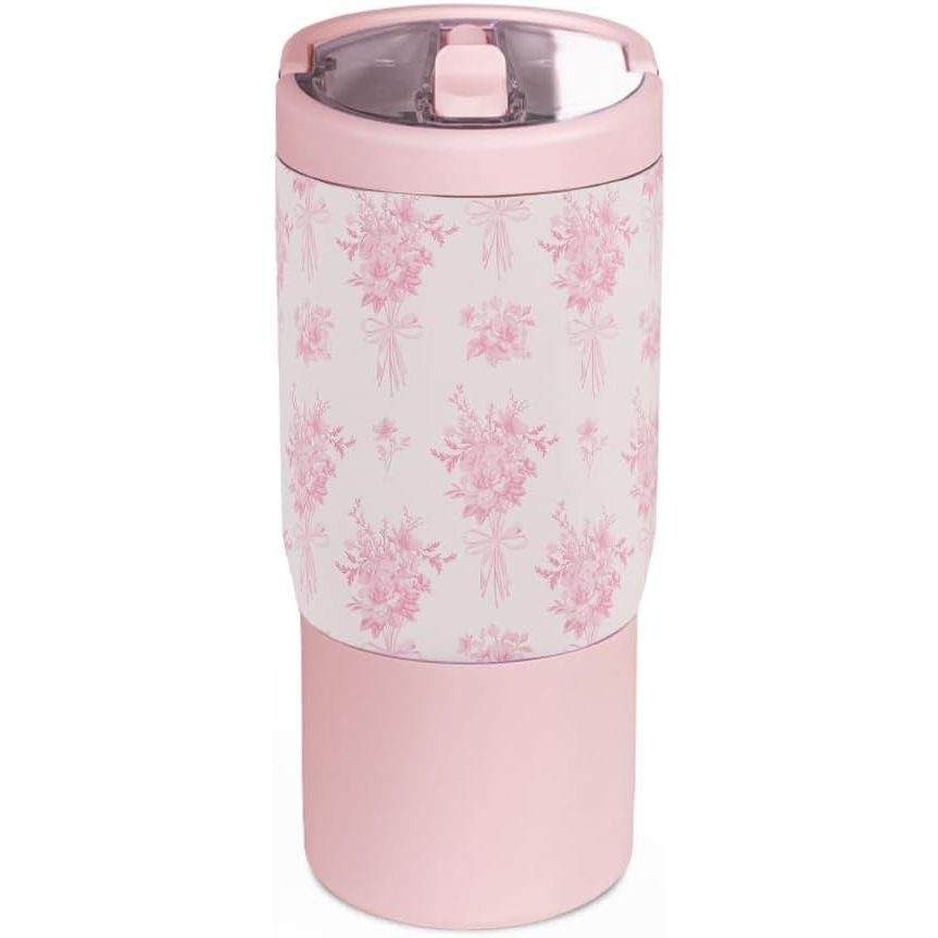 HydroJug Kids 14 oz Sport Water Bottle – Stainless Steel, Insulated, 100% Leakproof, With Carry Handle, BPA-Free – Kid-Friendly Design – Durable & Dishwasher Safe, Primrose