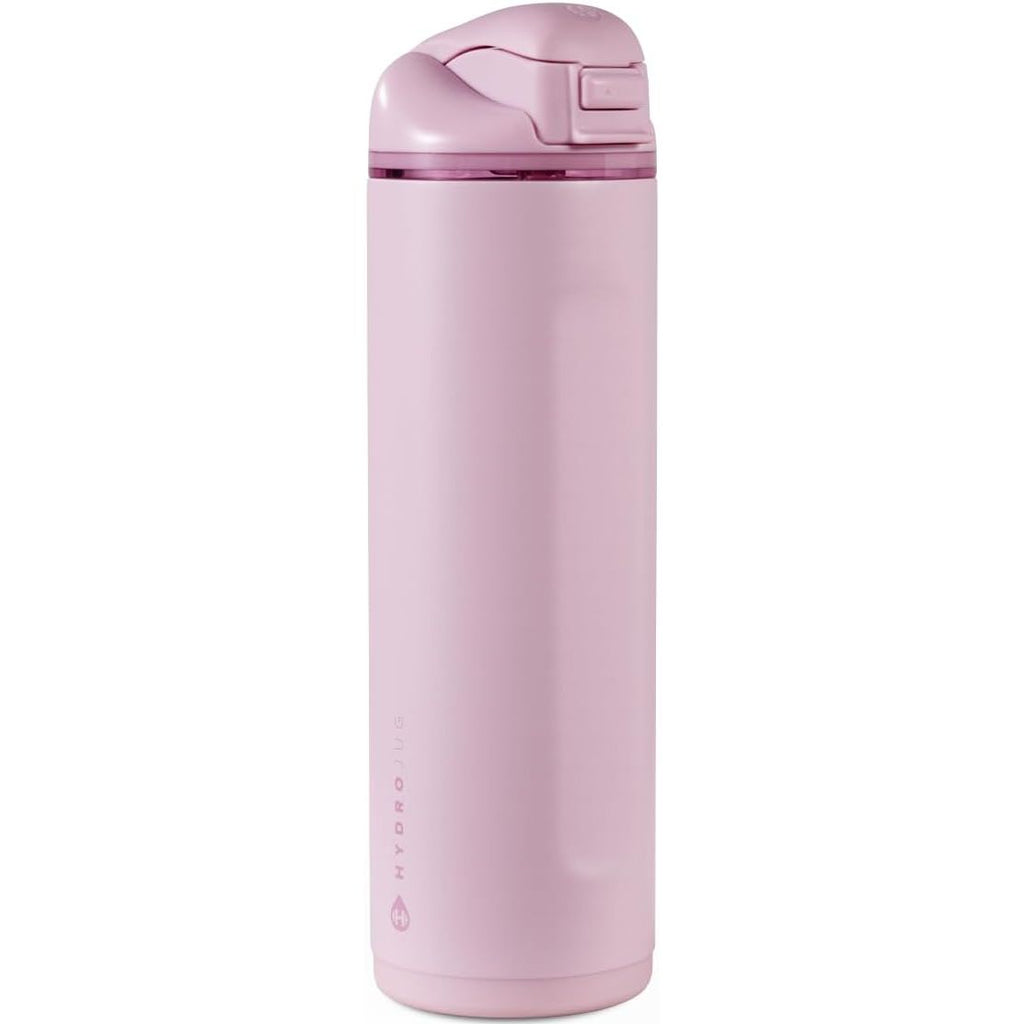 HydroJug Ease2o Water Bottle with Straw & Chug Lid, Stainless Steel, Vented Cap to Help Reduce Pressure, Water-Level Window, Cup Holder Friendly, Non-Slip Base – 32oz, Brown Leopard