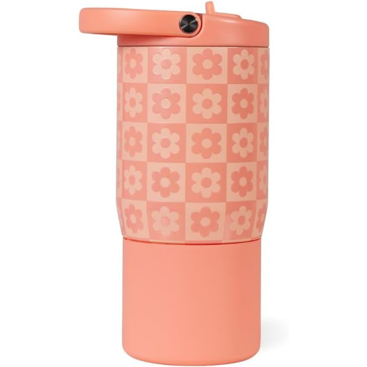 HydroJug Kids 14 oz Sport Water Bottle – Stainless Steel, Insulated, 100% Leakproof, With Carry Handle, BPA-Free – Kid-Friendly Design – Durable & Dishwasher Safe, Primrose