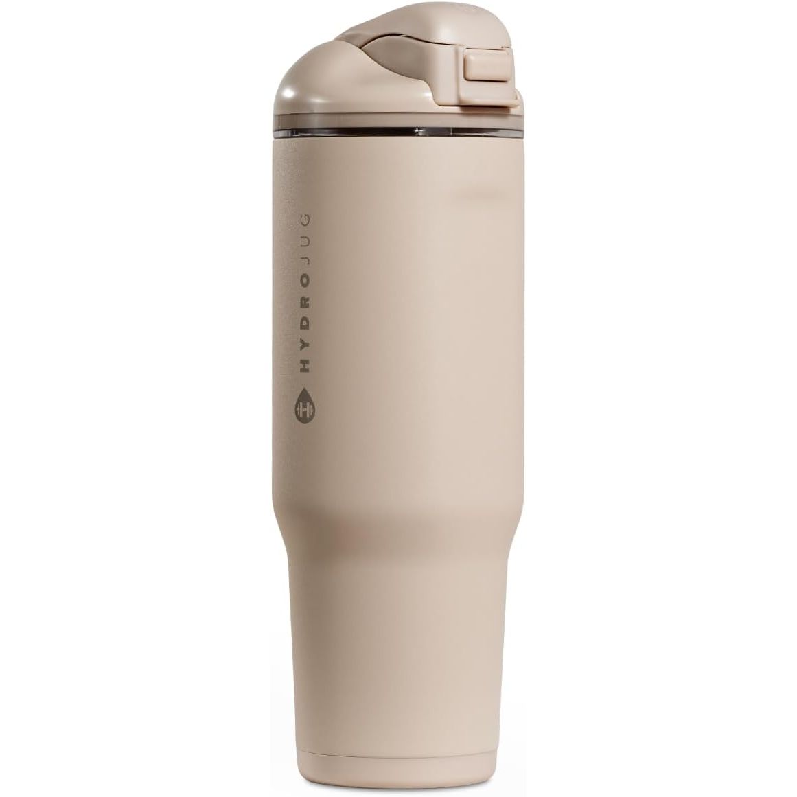 HydroJug Ease2o Water Bottle with Straw & Chug Lid, Stainless Steel, Vented Cap to Help Reduce Pressure, Water-Level Window, Cup Holder Friendly, Non-Slip Base – 32oz, Brown Leopard