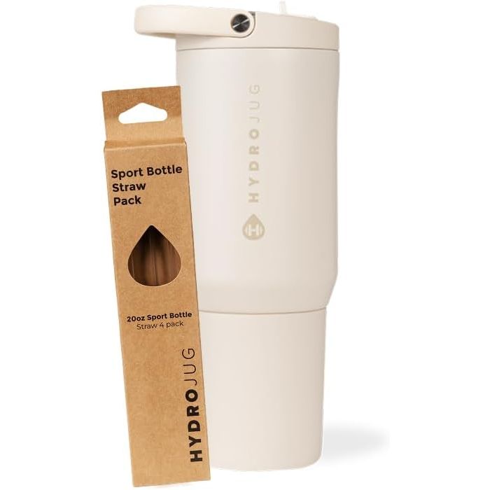 Cream 20oz Sport + Replacement Straws