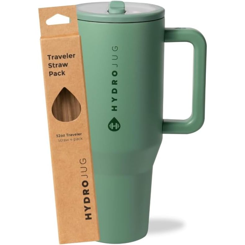 HydroJug Sage 32oz Traveler + Replacement Straws