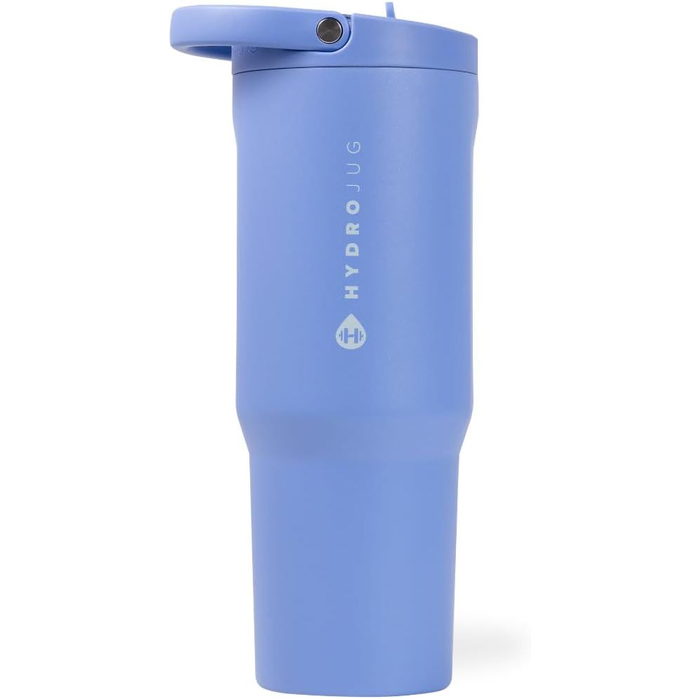 HydroJug Sport - Stainless Steel Tumbler with Straw, Vacuum Insulated, 32oz Leakproof Water Bottle, Ergonomic Design, Reusable, Dishwasher Safe, Rubber Base, Durable for Gym or Outdoors, Pink Sand