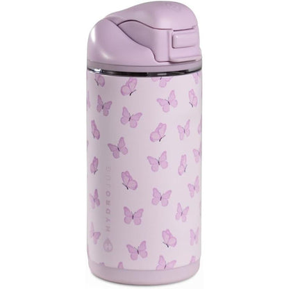 HydroJug Ease2o 14oz Kids Insulated Stainless Steel Water Bottle, Dual Straw & Chug Lid, Leak-Resistant Locking Lid, Vented Cap, Cup Holder Friendly, BPA-Free – Ballerina