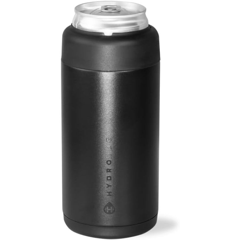 HydroJug Slim Can Cooler - 2-in-1 Insulated Can Cooler Cup - Stainless Steel Slim Can Holder with Non-Slip Rubber Base - Screw-Top Lid - Dishwasher Safe - 12oz, Rodeo
