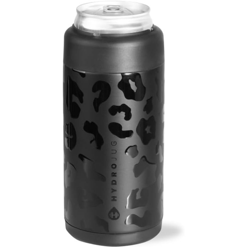 HydroJug Slim Can Cooler - 2-in-1 Insulated Can Cooler Cup - Stainless Steel Slim Can Holder with Non-Slip Rubber Base - Screw-Top Lid - Dishwasher Safe - 12oz, Rodeo