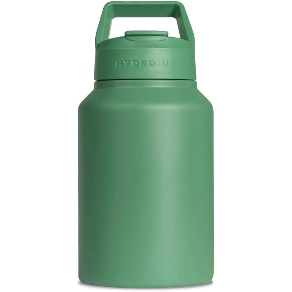 HydroJug Sport - Stainless Steel Tumbler with Straw, Vacuum Insulated, 64oz Leakproof Water Bottle, Ergonomic Design, Reusable, Dishwasher Safe, Rubber Base, Durable for Gym or Outdoors, Sage