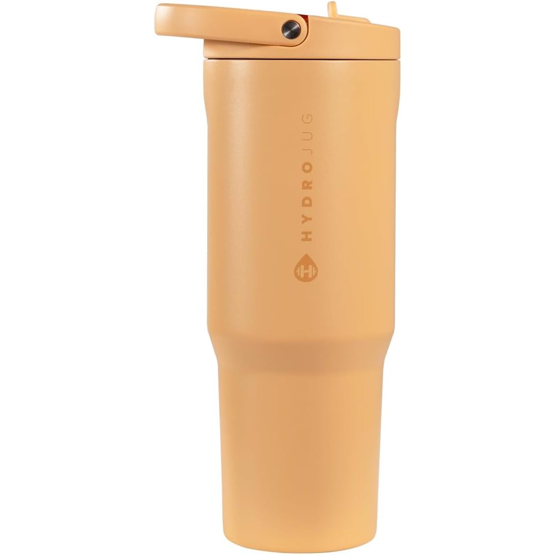 HydroJug Sport - Stainless Steel Tumbler with Straw, Vacuum Insulated, 32oz Leakproof Water Bottle, Ergonomic Design, Reusable, Dishwasher Safe, Rubber Base, Durable for Gym or Outdoors, Pink Sand