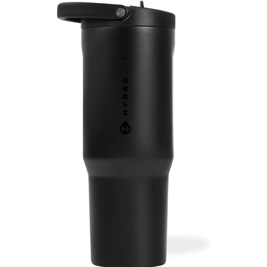 HydroJug Sport - Stainless Steel Tumbler with Straw, Vacuum Insulated, 32oz Leakproof Water Bottle, Ergonomic Design, Reusable, Dishwasher Safe, Rubber Base, Durable for Gym or Outdoors, Pink Sand