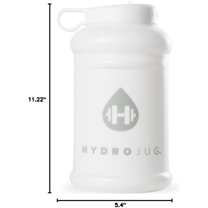 HydroJug Half Gallon Water Bottle 73oz - Refillable, Reusable Jug With Carry Handle - Leakproof Guarantee - Great For On-The-Go Hydration - Dishwasher Safe, BPA Free, White (Pro Jug V2)