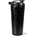 HydroJug 24 oz New Stainless Steel Shaker – Insulated, Leakproof, BPA-Free with Silent Mixing Grate – No Clumps, No Noise – Premium Shaker for Fitness, Sports & Everyday Use, Black Leopard