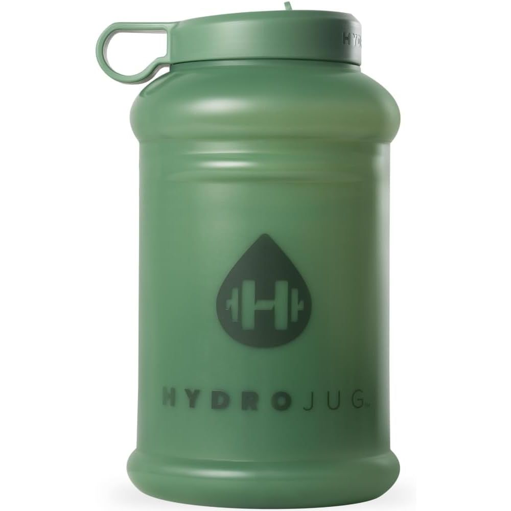 HydroJug Half Gallon Water Bottle 73oz - Refillable, Reusable Jug With Carry Handle - Leakproof Guarantee - Great For On-The-Go Hydration - Dishwasher Safe, BPA Free, White (Pro Jug V2)