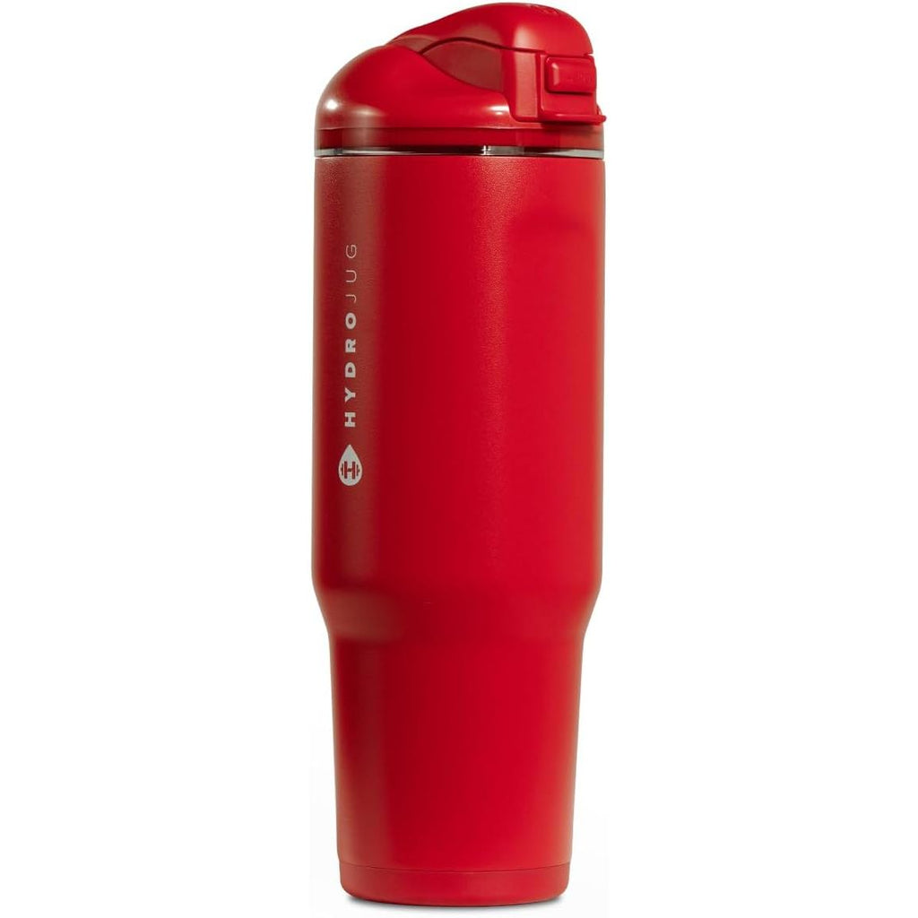 HydroJug Ease2o Water Bottle with Straw & Chug Lid, Stainless Steel, Vented Cap to Help Reduce Pressure, Water-Level Window, Cup Holder Friendly, Non-Slip Base – 32oz, Brown Leopard