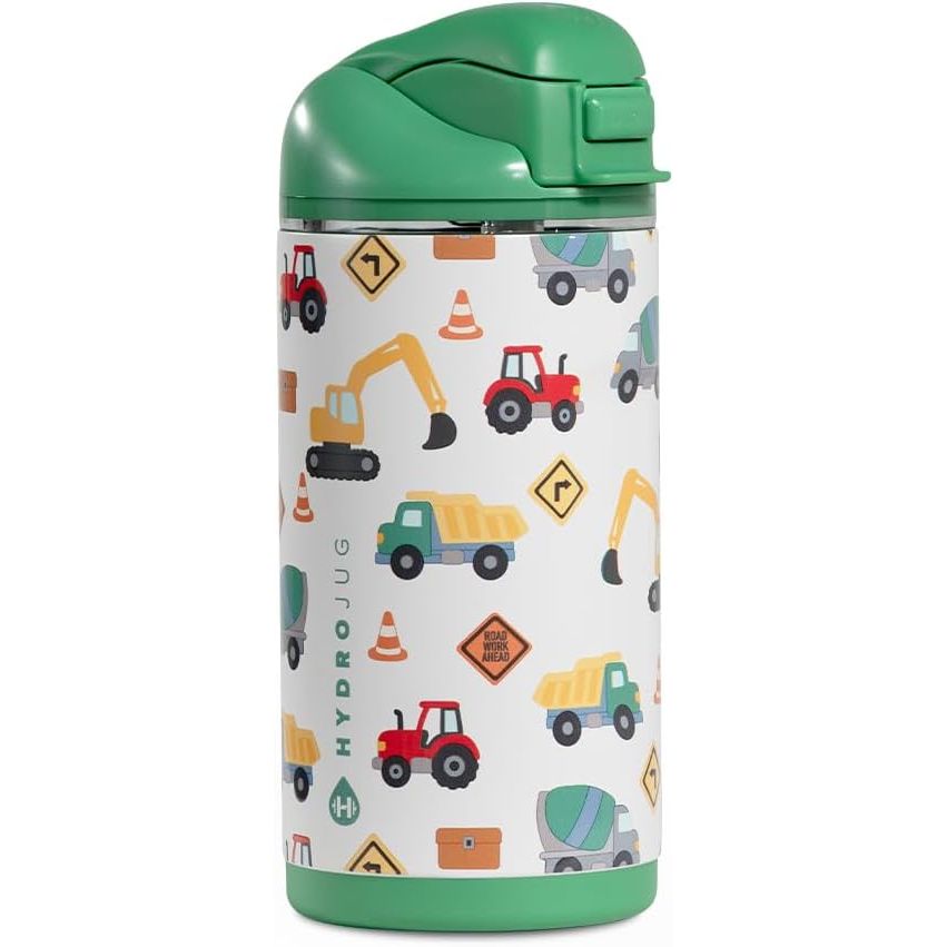 HydroJug Ease2o 14oz Kids Insulated Stainless Steel Water Bottle, Dual Straw & Chug Lid, Leak-Resistant Locking Lid, Vented Cap, Cup Holder Friendly, BPA-Free – Ballerina