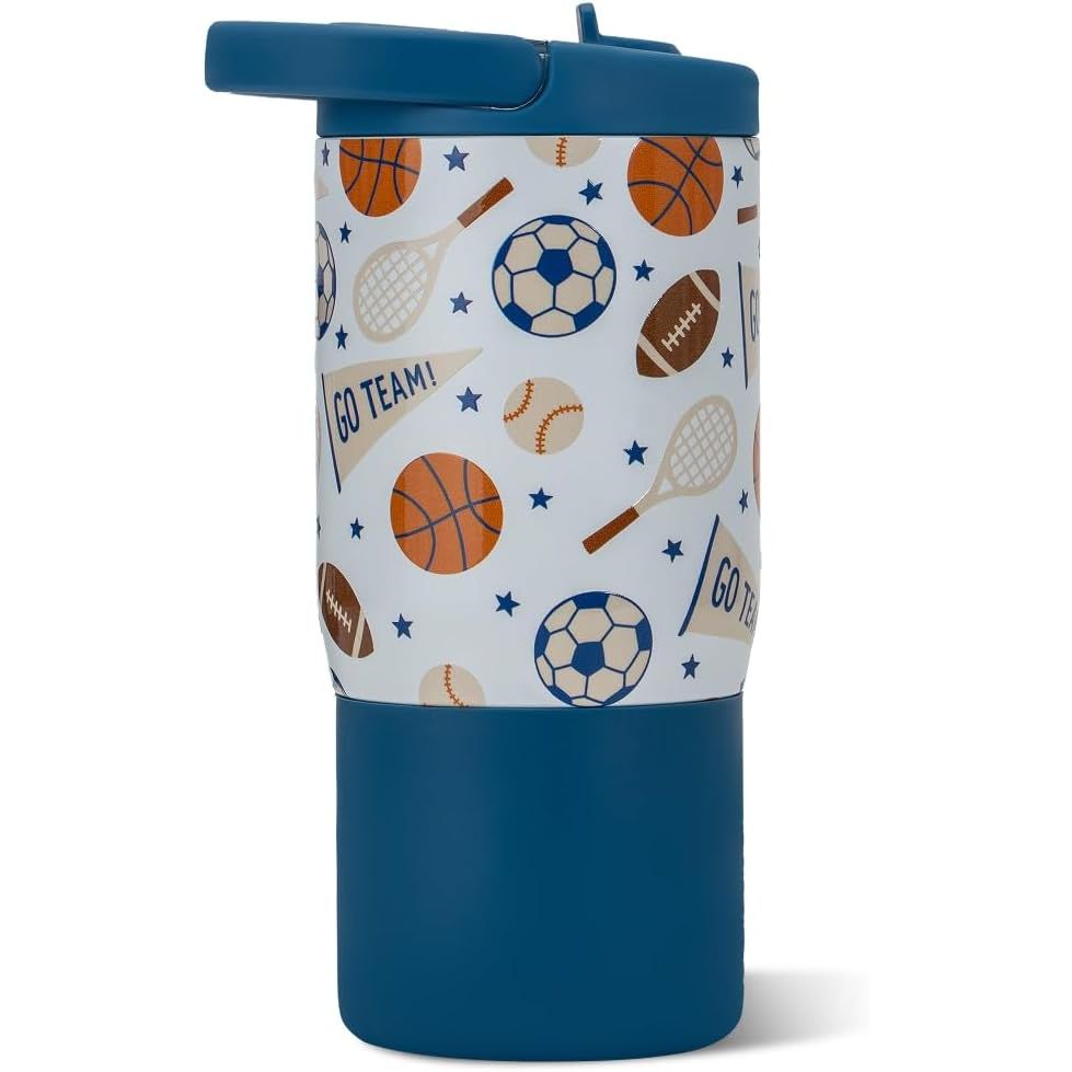 HydroJug Kids 14 oz Sport Water Bottle – Stainless Steel, Insulated, 100% Leakproof, With Carry Handle, BPA-Free – Kid-Friendly Design – Durable & Dishwasher Safe, Primrose
