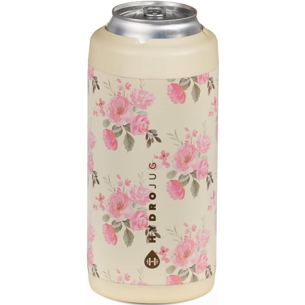 HydroJug Slim Can Cooler - 2-in-1 Insulated Can Cooler Cup - Stainless Steel Slim Can Holder with Non-Slip Rubber Base - Screw-Top Lid - Dishwasher Safe - 12oz, Rodeo