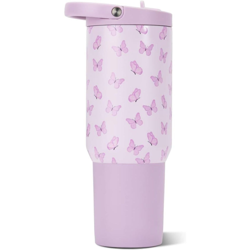 HydroJug Sport - Stainless Steel Tumbler with Straw, Vacuum Insulated, 32oz Leakproof Water Bottle, Ergonomic Design, Reusable, Dishwasher Safe, Rubber Base, Durable for Gym or Outdoors, Pink Sand
