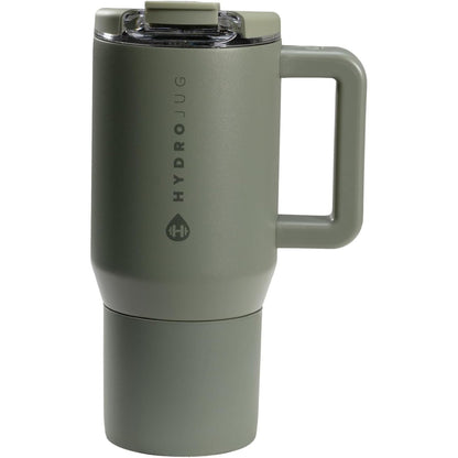 HydroJug Coffee Traveler 20 oz - Leak-Resistant, Ceramic-Lined Insulated Travel Coffee Mug for Hot or Cold Drinks with Flip Lid & Handle, Dishwasher Safe Coffee Tumbler, Brown Leopard