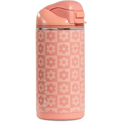 HydroJug Ease2o 14oz Kids Insulated Stainless Steel Water Bottle, Dual Straw & Chug Lid, Leak-Resistant Locking Lid, Vented Cap, Cup Holder Friendly, BPA-Free – Ballerina