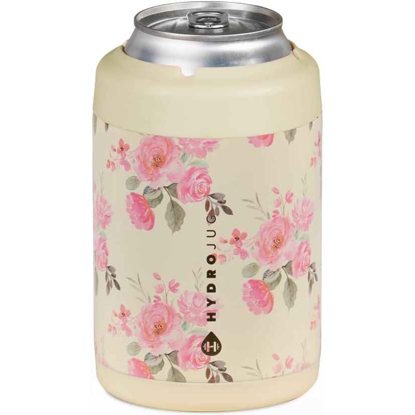 HydroJug Slim Can Cooler - 2-in-1 Insulated Can Cooler Cup - Stainless Steel Slim Can Holder with Non-Slip Rubber Base - Screw-Top Lid - Dishwasher Safe - 12oz, Rodeo