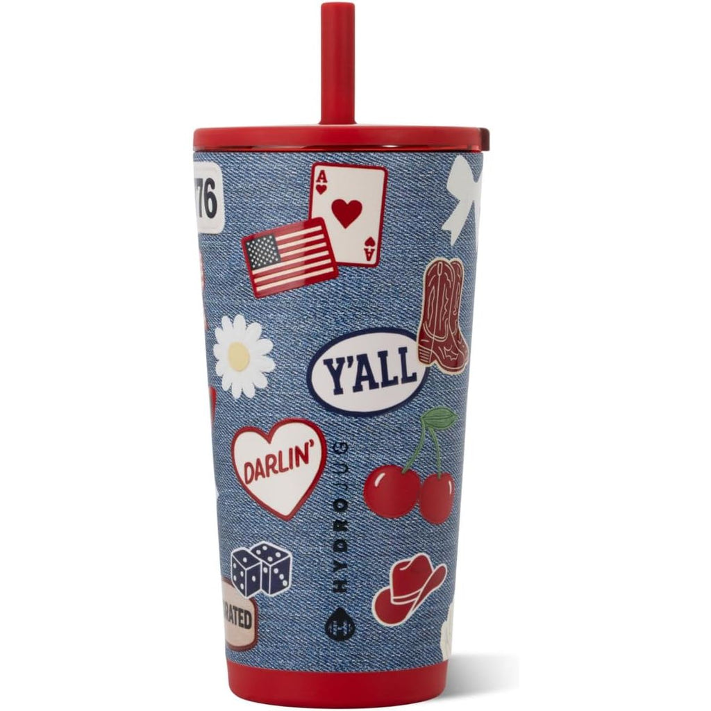 HydroJug Everyday Tumbler 20 oz – Ceramic-Lined Insulated Tumbler with Straw and Soft-Touch Lid, Cup Holder Friendly, Double-Wall Vacuum Insulation, Reusable Travel Cup – Cascade