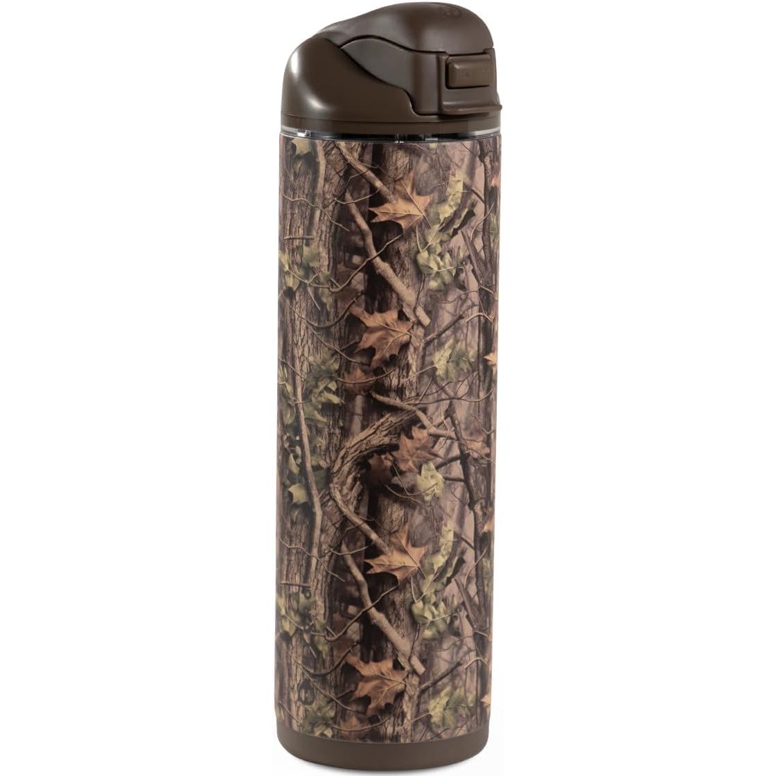 HydroJug Ease2o Water Bottle with Straw & Chug Lid, Stainless Steel, Vented Cap to Help Reduce Pressure, Water-Level Window, Cup Holder Friendly, Non-Slip Base – 32oz, Brown Leopard