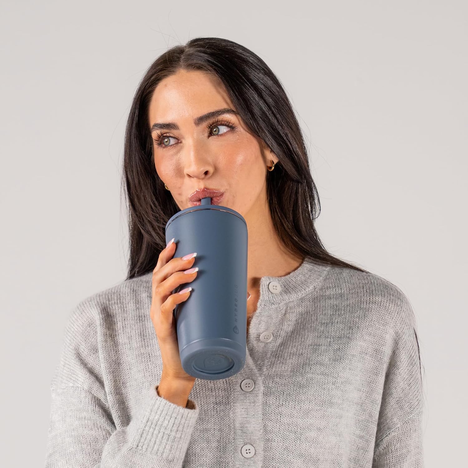 HydroJug Everyday Tumbler 20 oz – Ceramic-Lined Insulated Tumbler with Straw and Soft-Touch Lid, Cup Holder Friendly, Double-Wall Vacuum Insulation, Reusable Travel Cup – Cascade