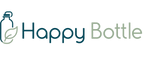 Logo of 'Happy Bottle' with a bottle icon on a light gray background