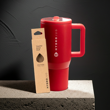 Alumni Red 20oz Traveler + Replacement Straws