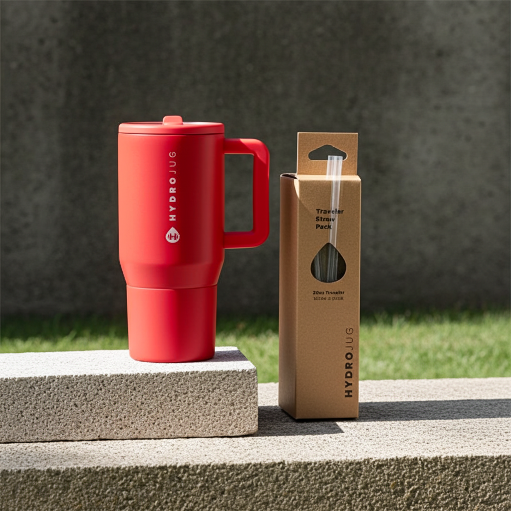 Alumni Red 20oz Traveler + Replacement Straws