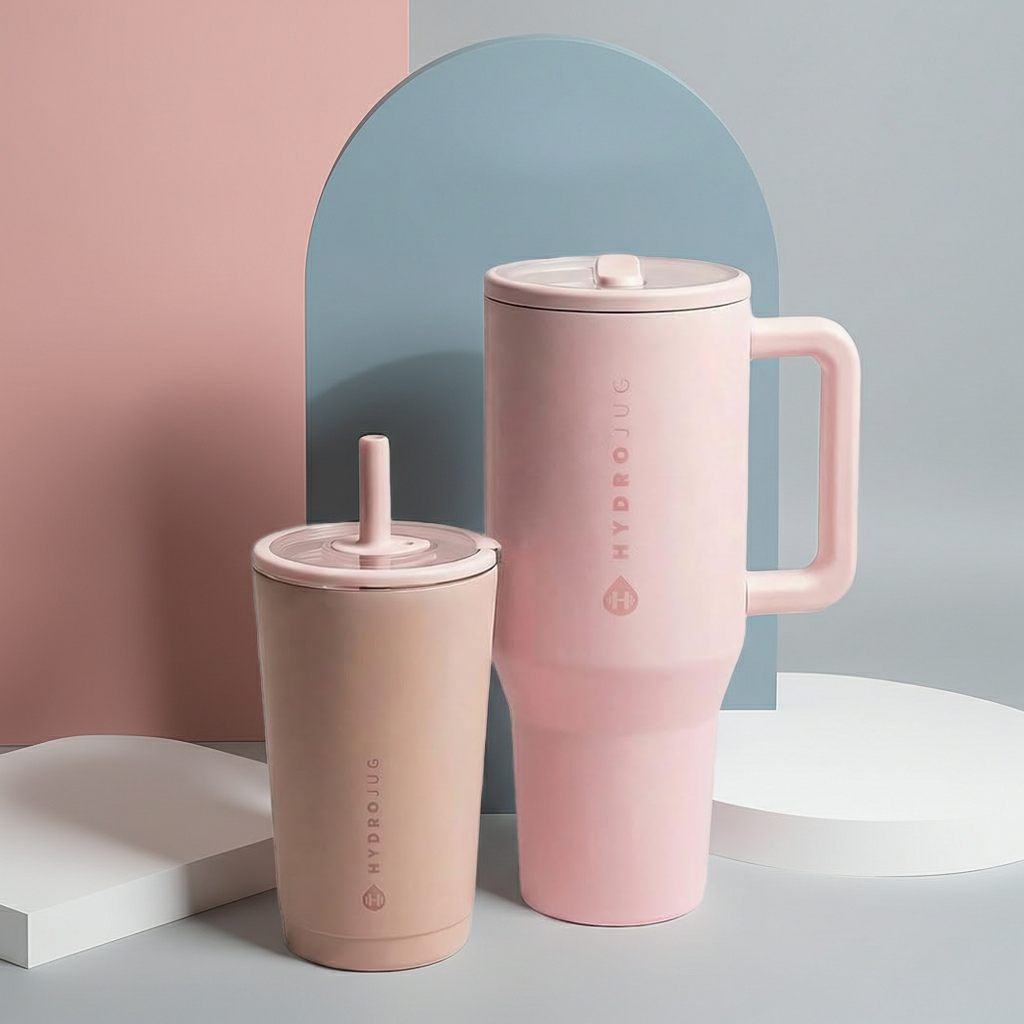 HydroJug - Pink Sand 40oz Traveler + Dusty Rose Everyday Tumbler 14oz