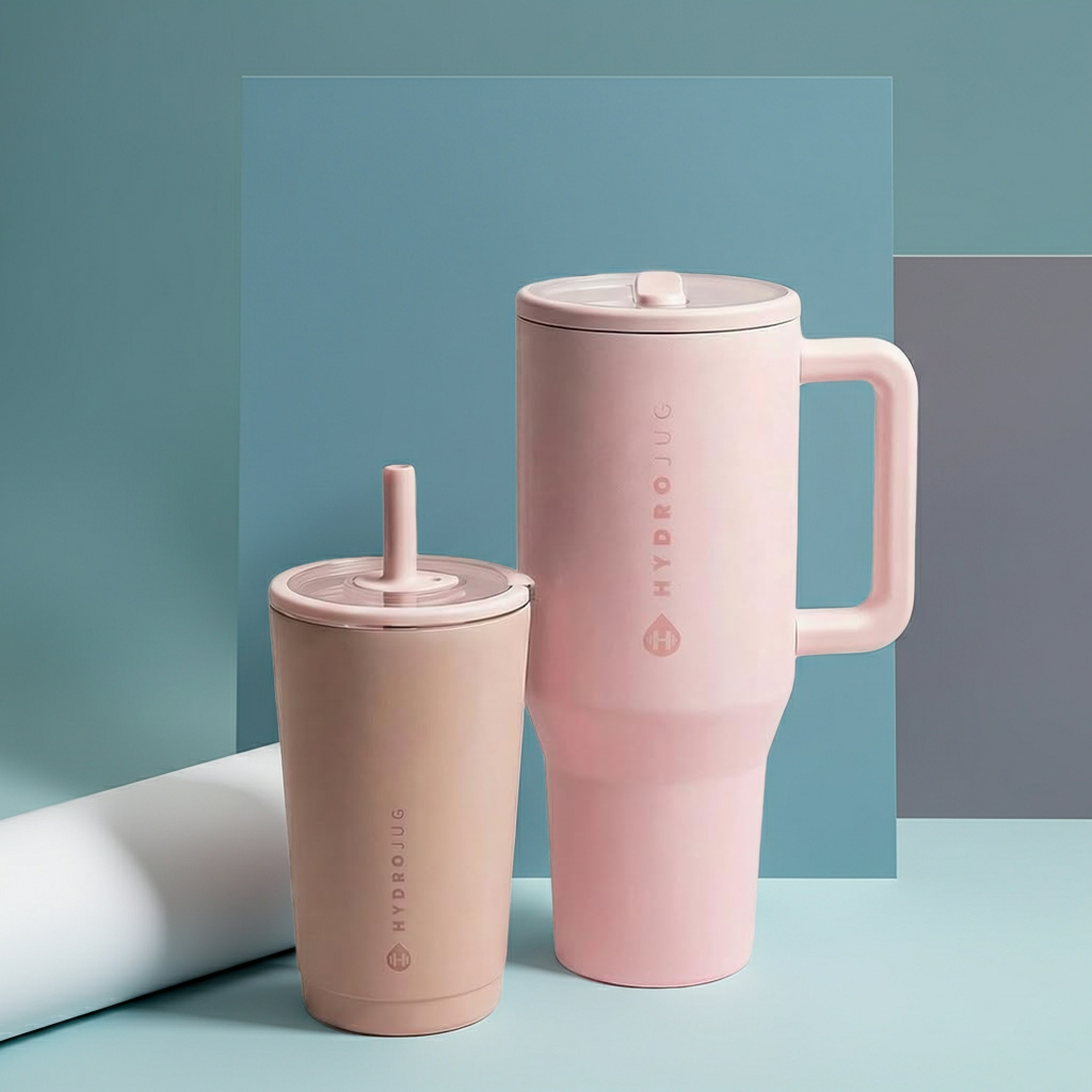 HydroJug - Pink Sand 40oz Traveler + Dusty Rose Everyday Tumbler 14oz
